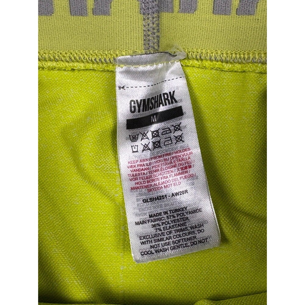 Gymshark Flex Shorts Womens M Lime Green Marl Gray 5" Inseam Workout Gym - Picture 10 of 15